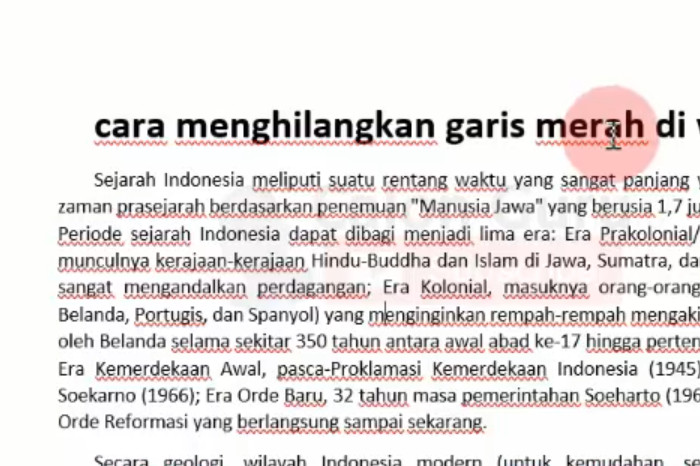 Cara Menghilangkan Garis Merah Di Word Windows 10